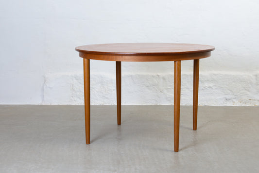 1960s extending dining table in teak -110D cm