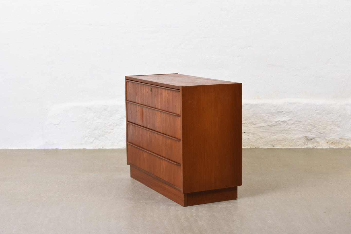 1960s teak chest on plinth base