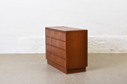 1960s teak chest on plinth base