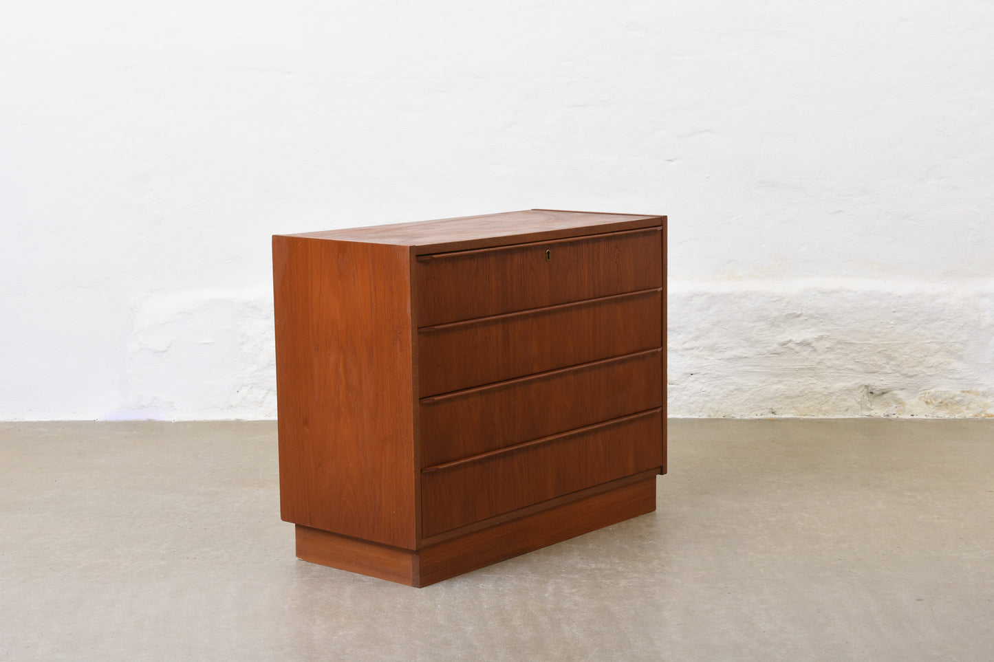 1960s teak chest on plinth base