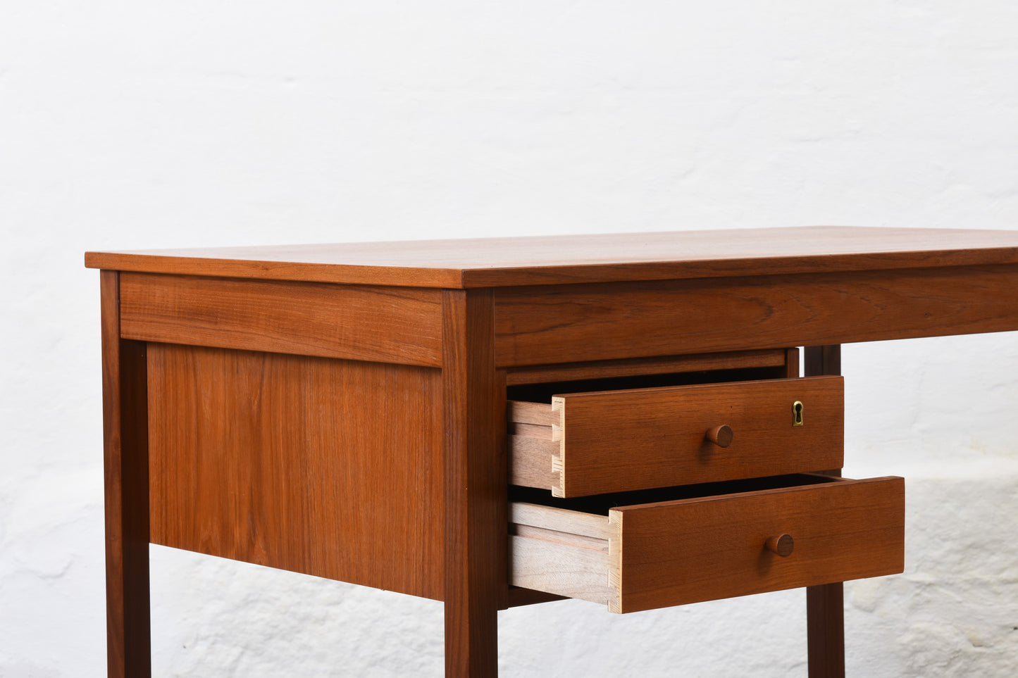 1960s single pedestal desk in teak