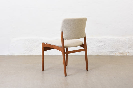 Newly reupholstered: 1960s oak chair by Ejnar Larsen & Aksel Bender Madsen