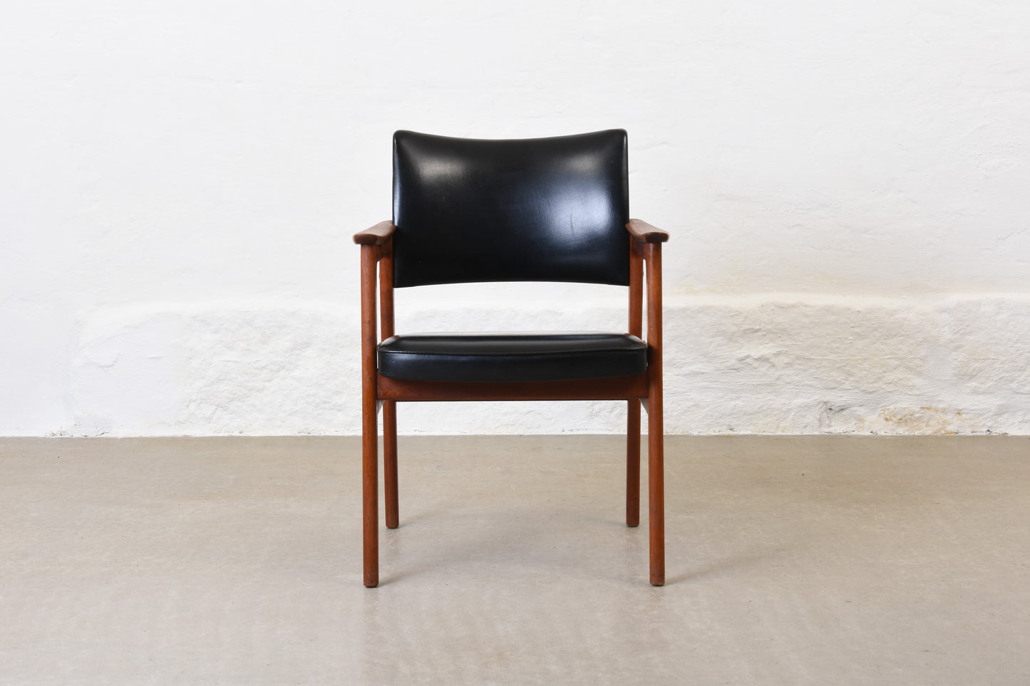 1960s teak + vinyl armchair by Erik Kirkegaard