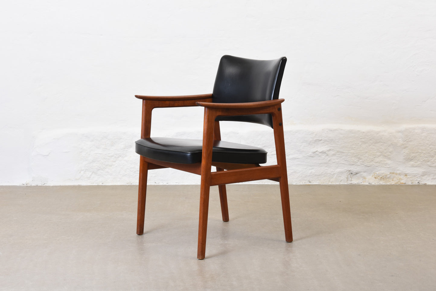 1960s teak + vinyl armchair by Erik Kirkegaard