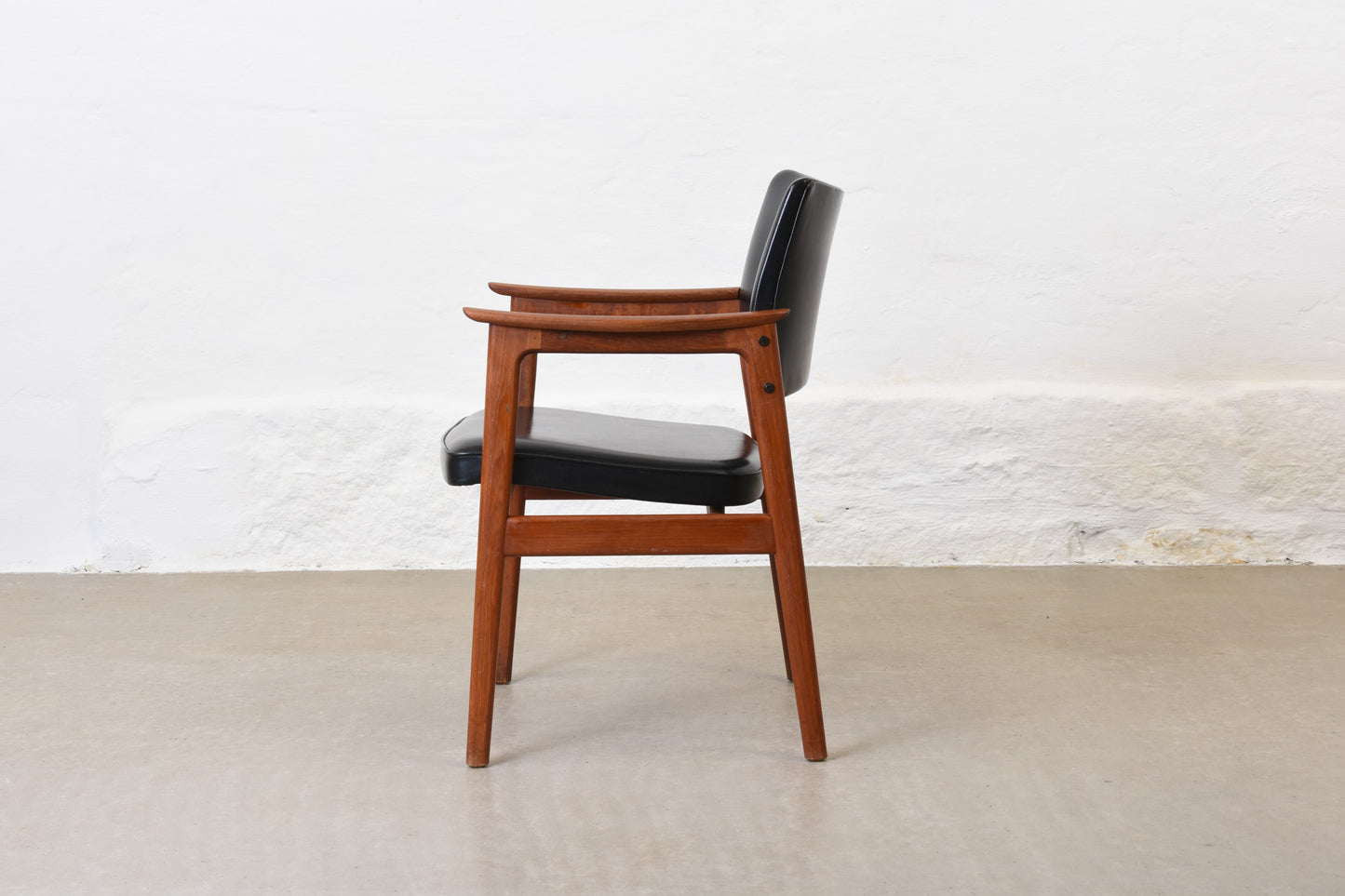 1960s teak + vinyl armchair by Erik Kirkegaard