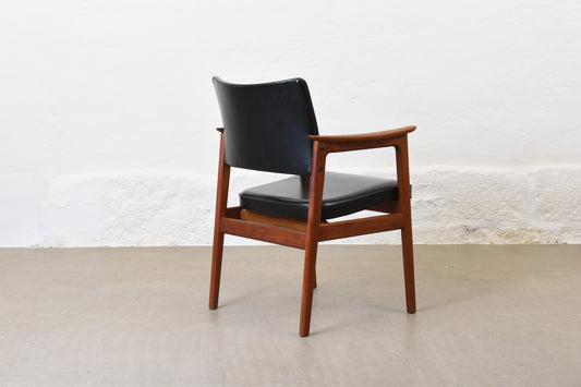 1960s teak + vinyl armchair by Erik Kirkegaard