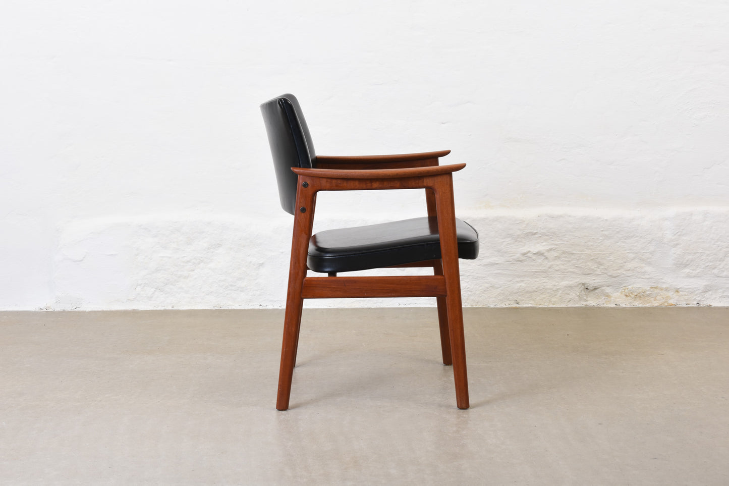 1960s teak + vinyl armchair by Erik Kirkegaard