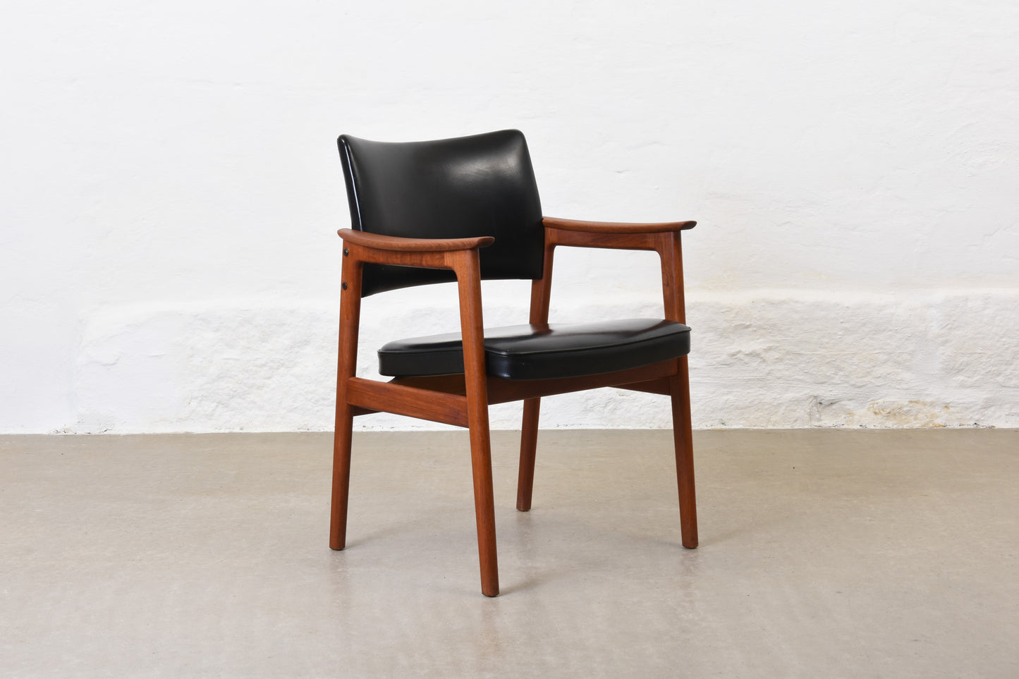 1960s teak + vinyl armchair by Erik Kirkegaard