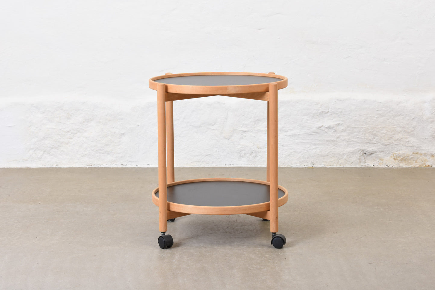 1980s trolley table in beech