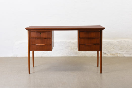 1960s twin pedestal desk in teak