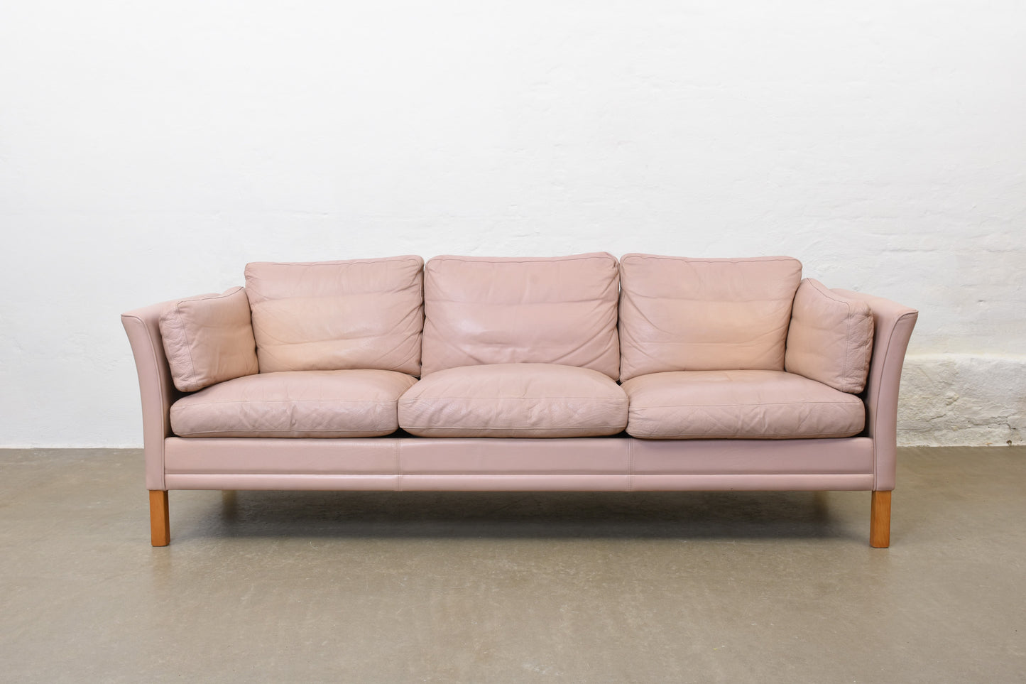 Leather three seater by Mogens Hansen