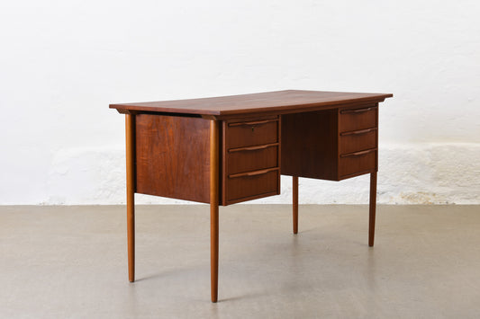 1960s twin pedestal desk in teak