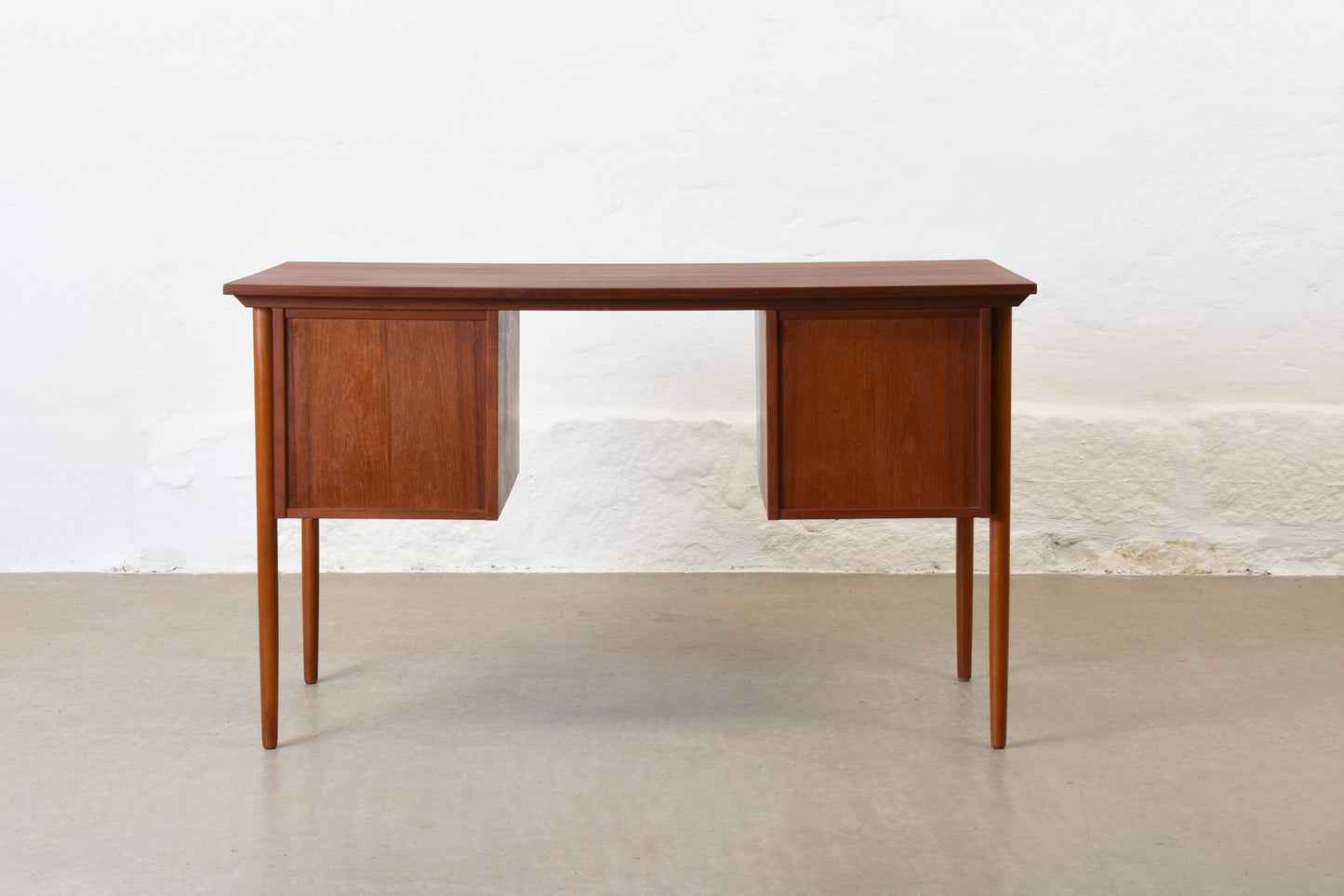 1960s twin pedestal desk in teak