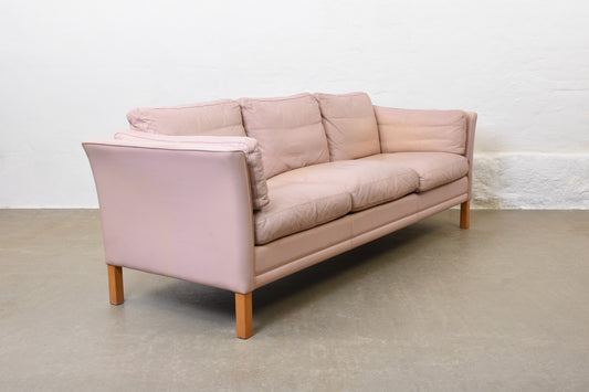 Leather three seater by Mogens Hansen