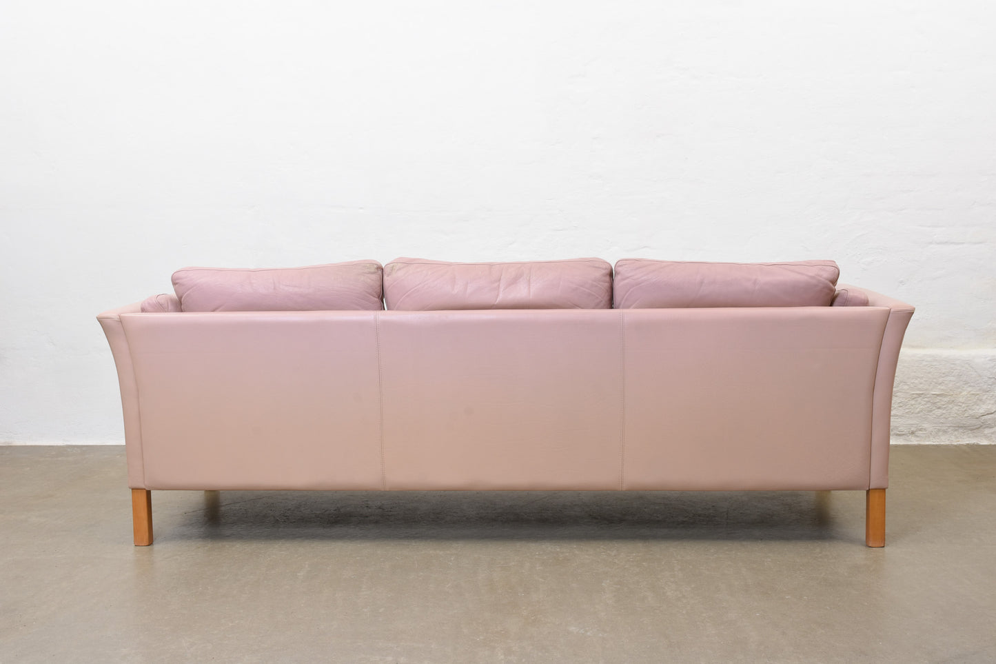 Leather three seater by Mogens Hansen