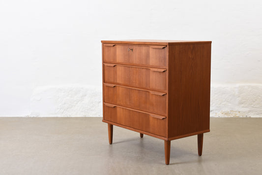 1960s chest of four drawers in teak