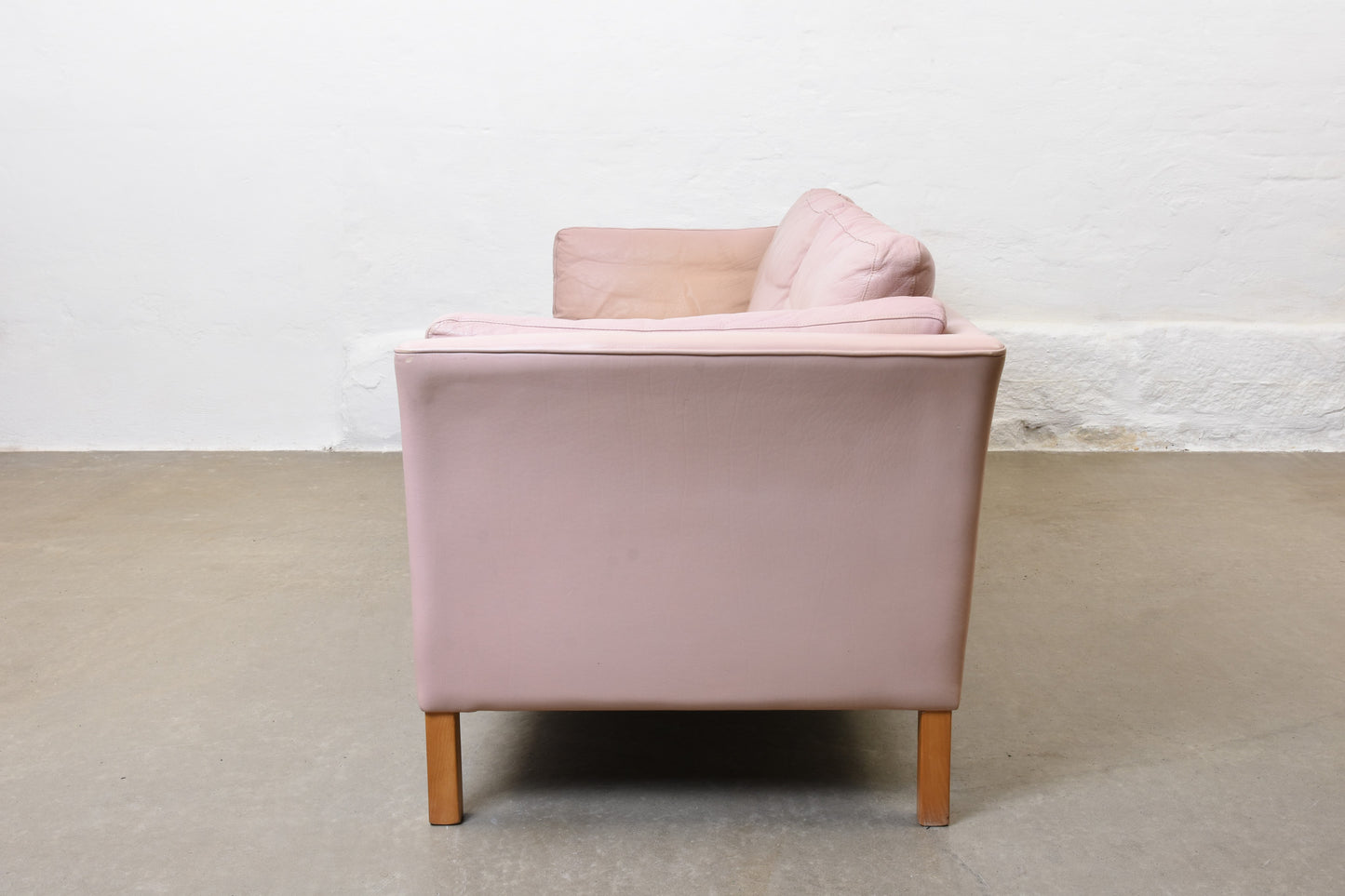 Leather three seater by Mogens Hansen