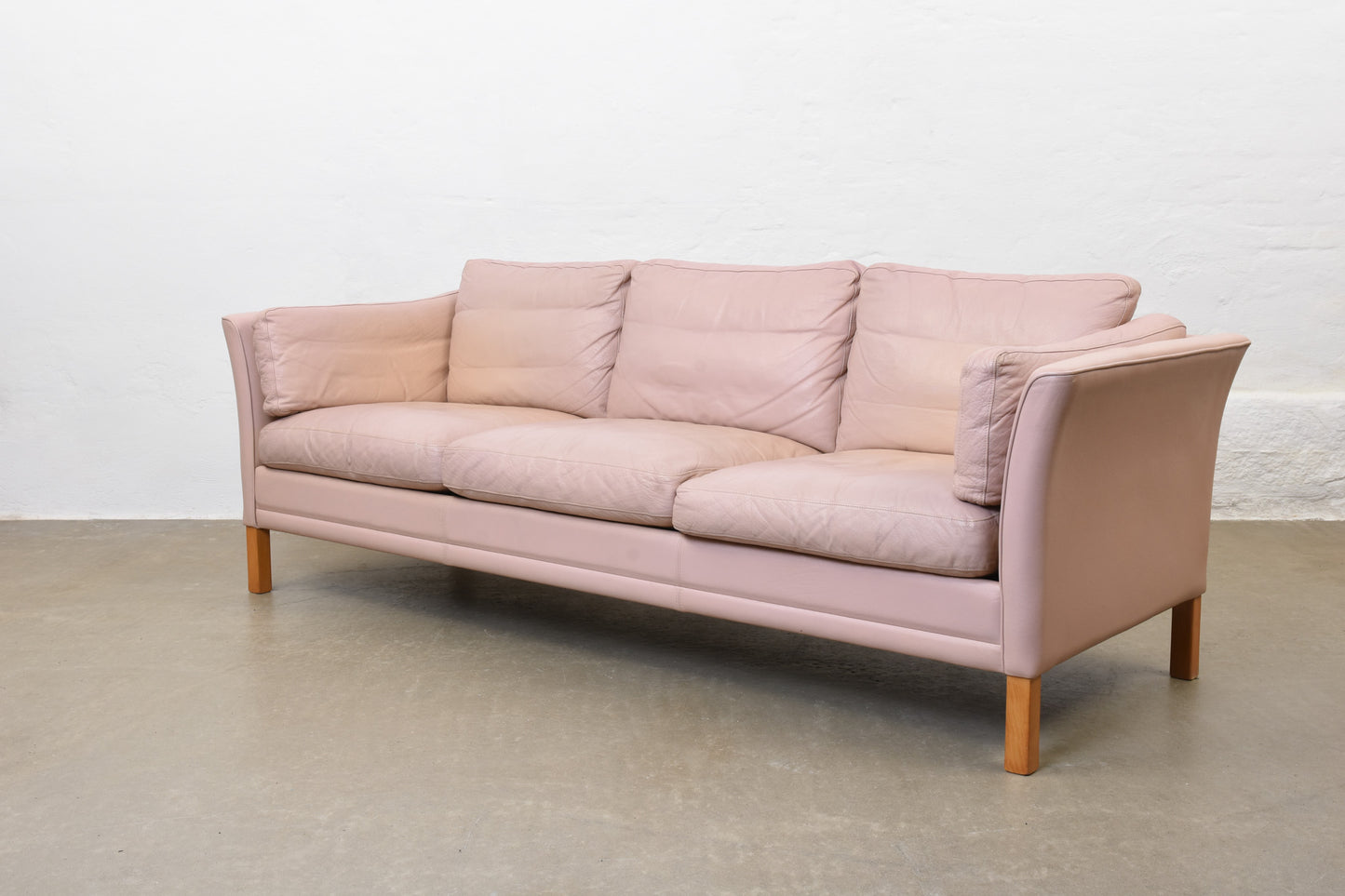 Leather three seater by Mogens Hansen