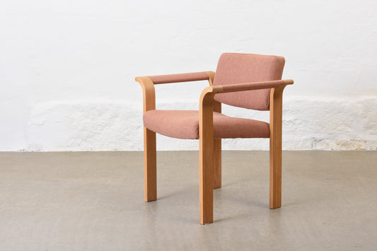 Newly reupholstered: 1980s armchair in beech by Magnus Olesen