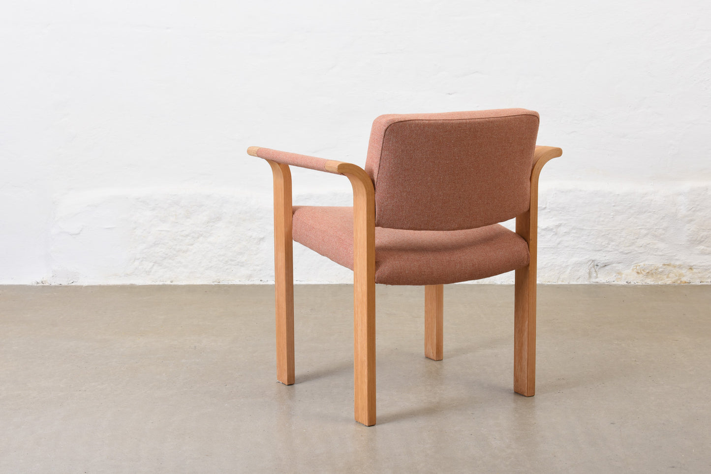 Newly reupholstered: 1980s armchair in beech by Magnus Olesen