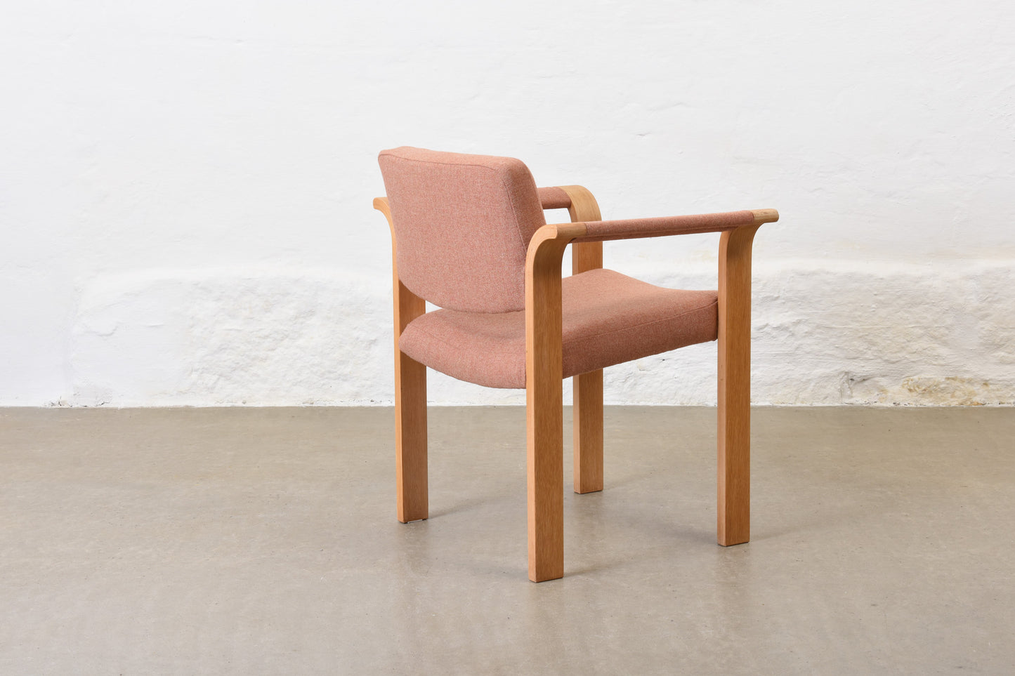 Newly reupholstered: 1980s armchair in beech by Magnus Olesen