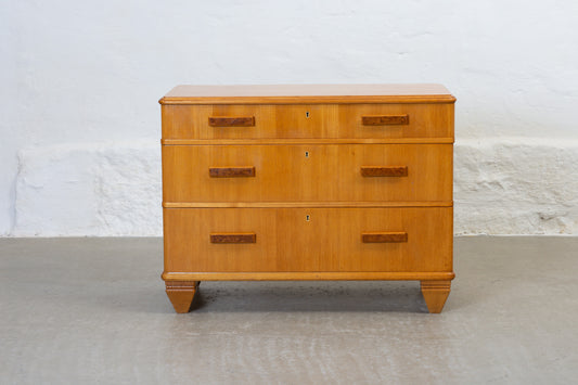 1940s low chest of drawers in ash