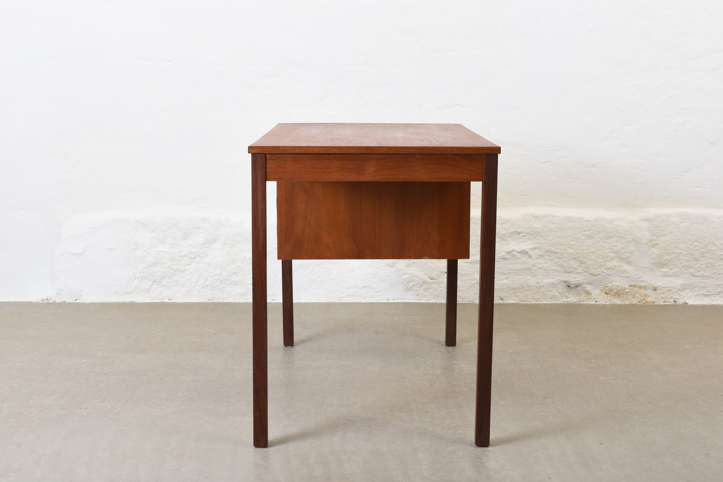 1960s single pedestal desk in teak