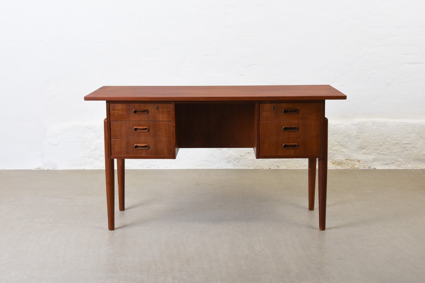 1960s twin pedestal teak desk