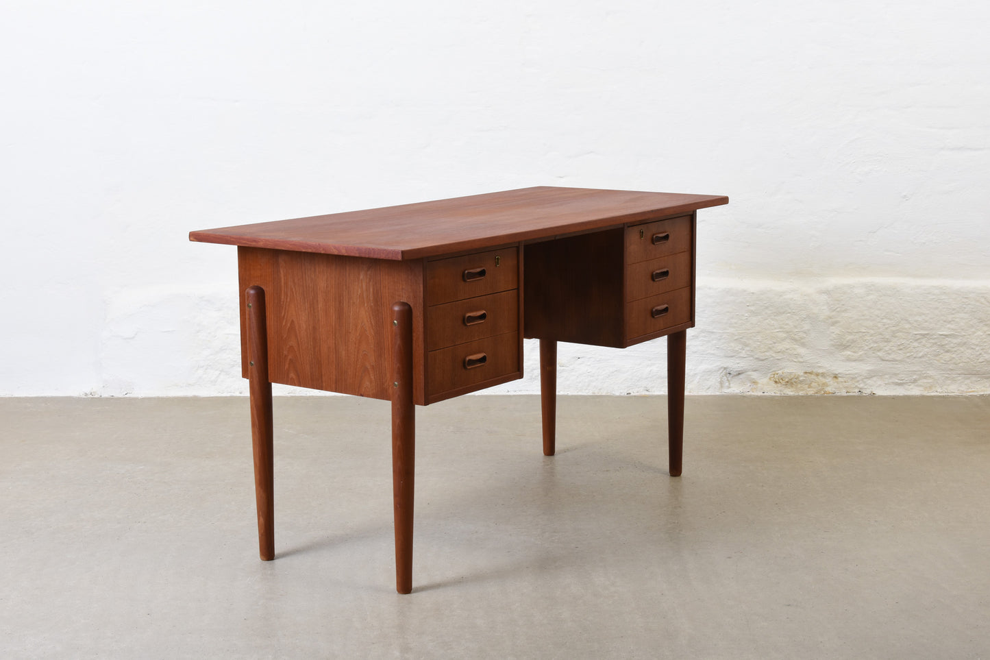 1960s twin pedestal teak desk