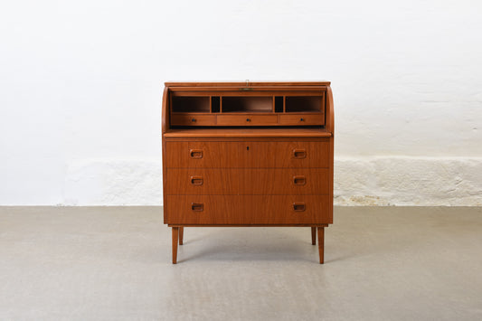 1960s roll-top secretary in teak by Egon Ostergaard