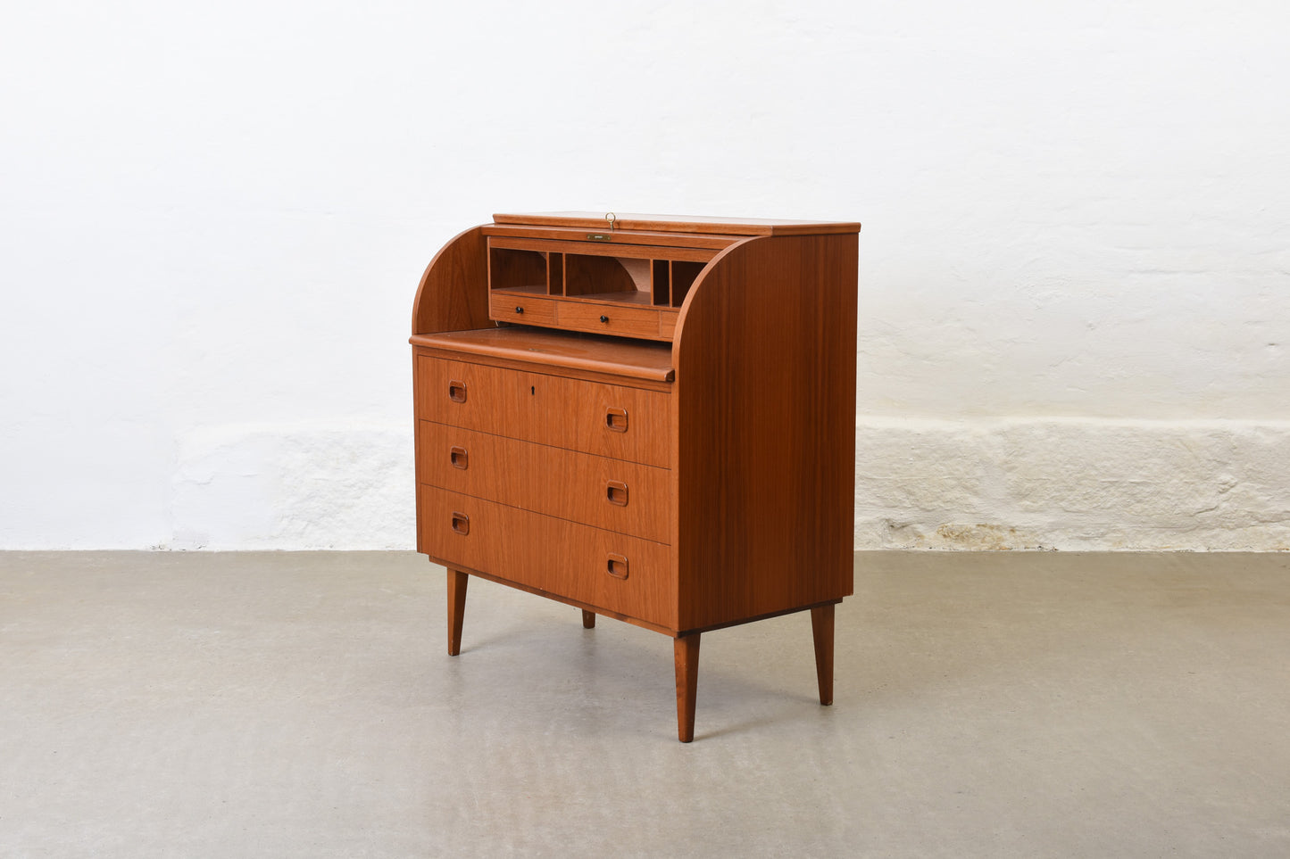 1960s roll-top secretary in teak by Egon Ostergaard