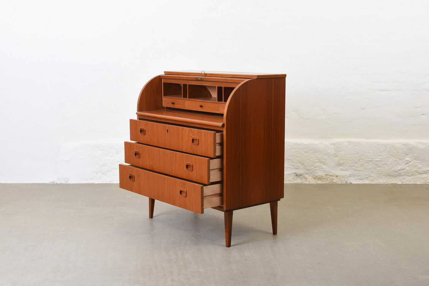 1960s roll-top secretary in teak by Egon Ostergaard