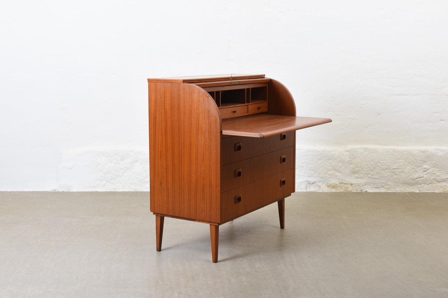 1960s roll-top secretary in teak by Egon Ostergaard