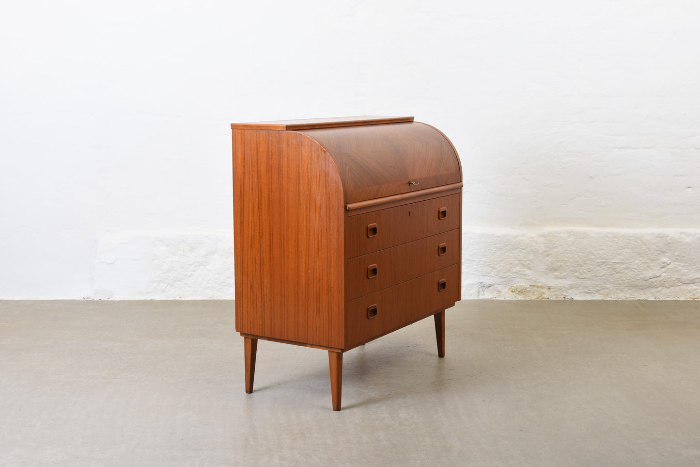 1960s roll-top secretary in teak by Egon Ostergaard