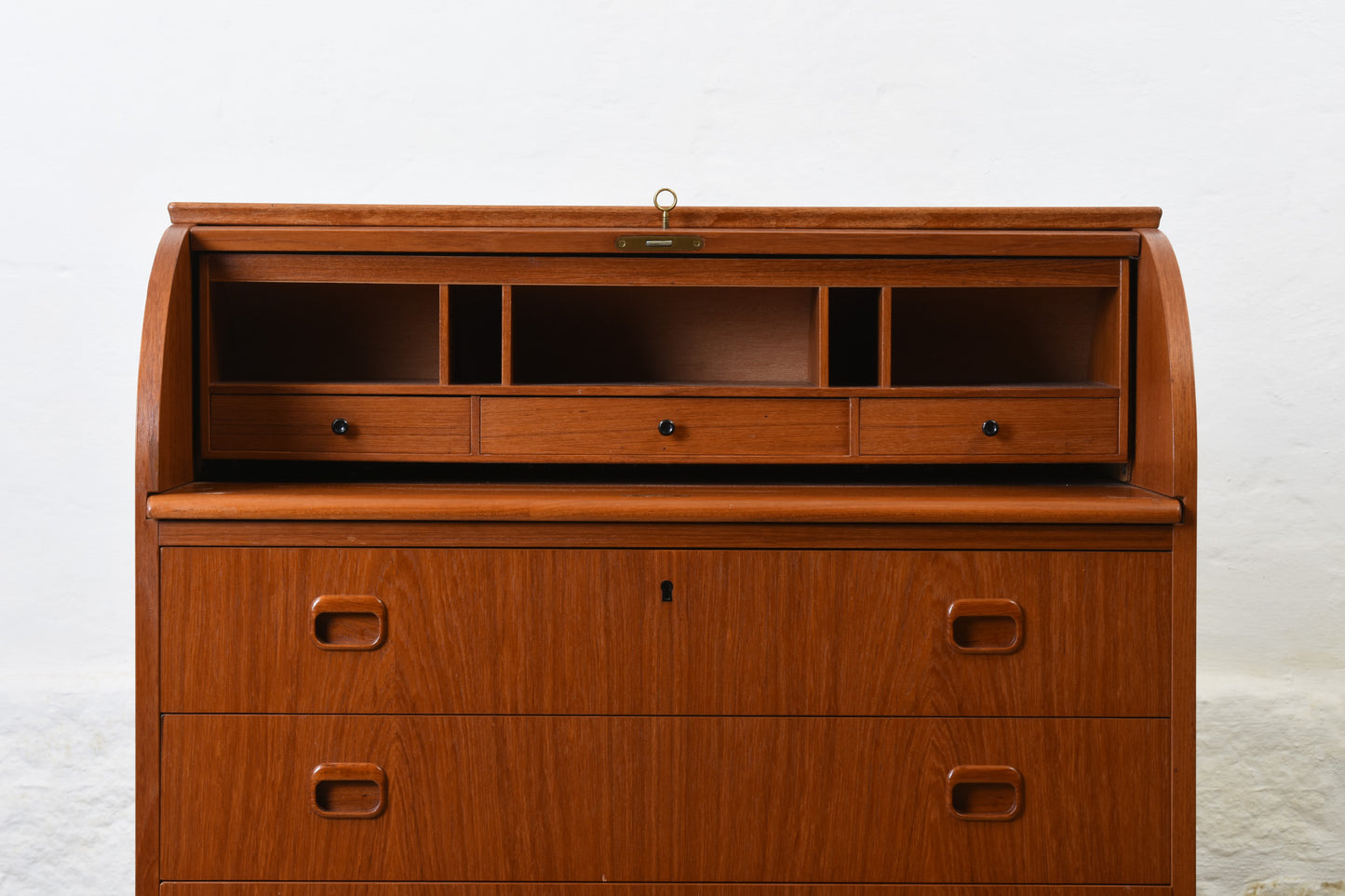 1960s roll-top secretary in teak by Egon Ostergaard