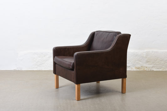 Vintage leather lounger by Mogens Hansen