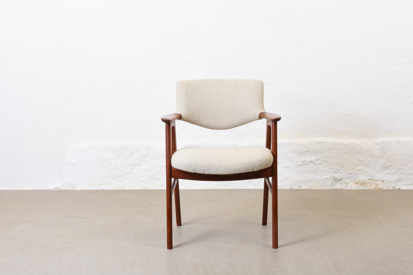 Newly reupholstered: 1960s teak armchair by Erik Kirkegaard