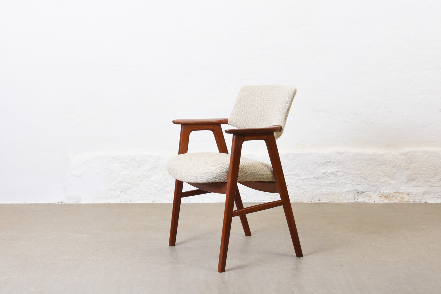 Newly reupholstered: 1960s teak armchair by Erik Kirkegaard