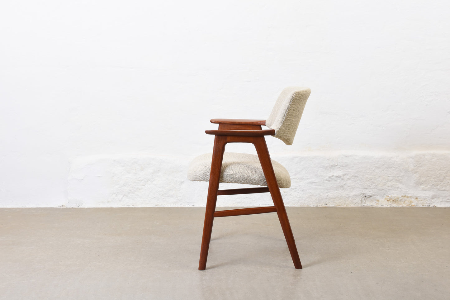 Newly reupholstered: 1960s teak armchair by Erik Kirkegaard