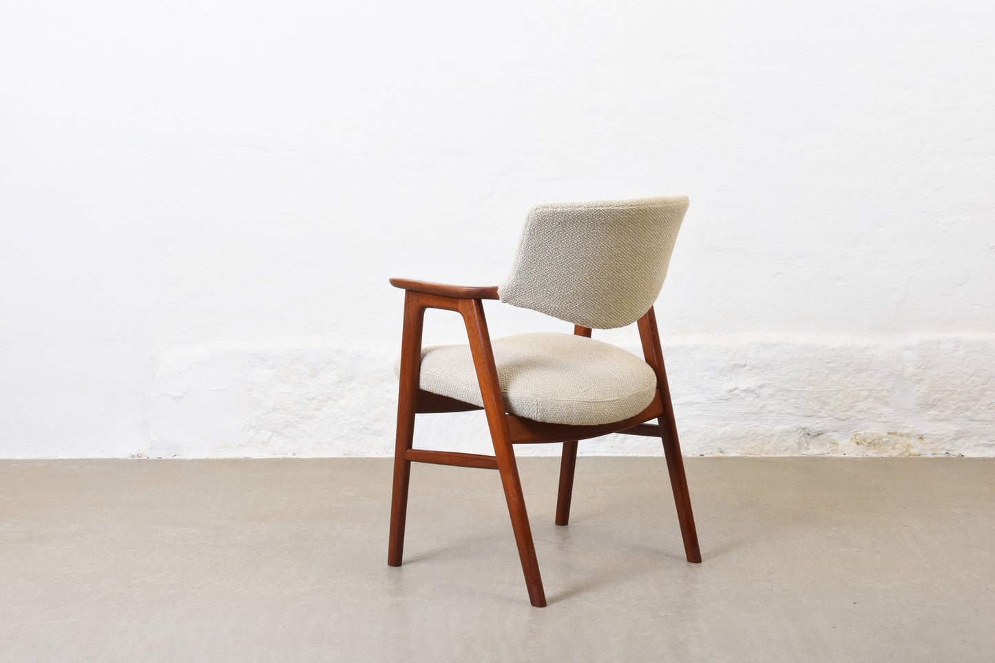 Newly reupholstered: 1960s teak armchair by Erik Kirkegaard