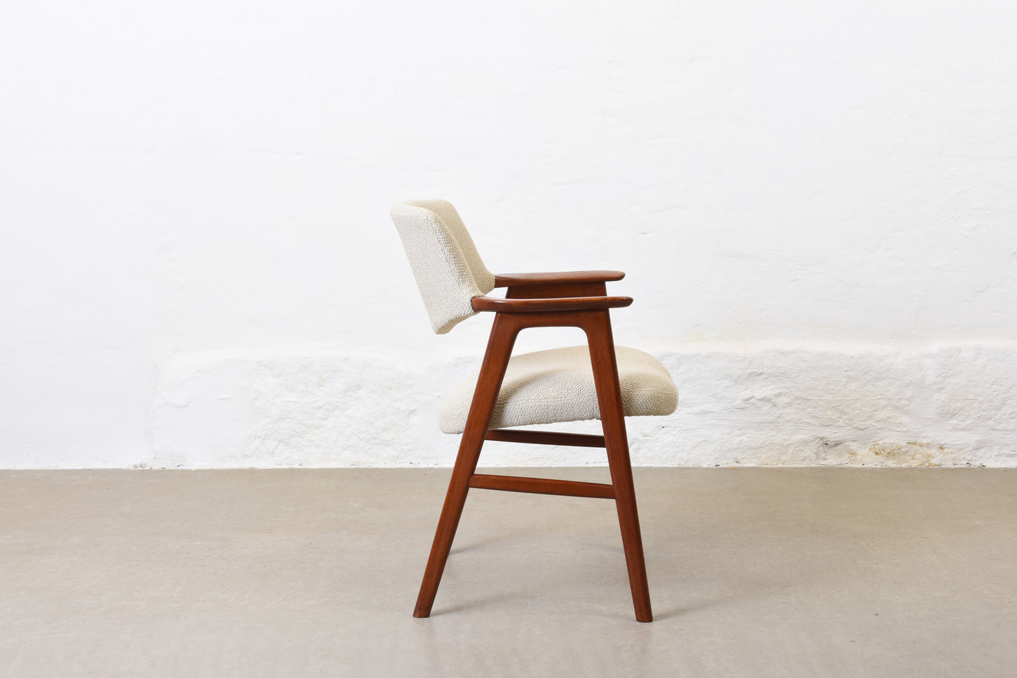 Newly reupholstered: 1960s teak armchair by Erik Kirkegaard