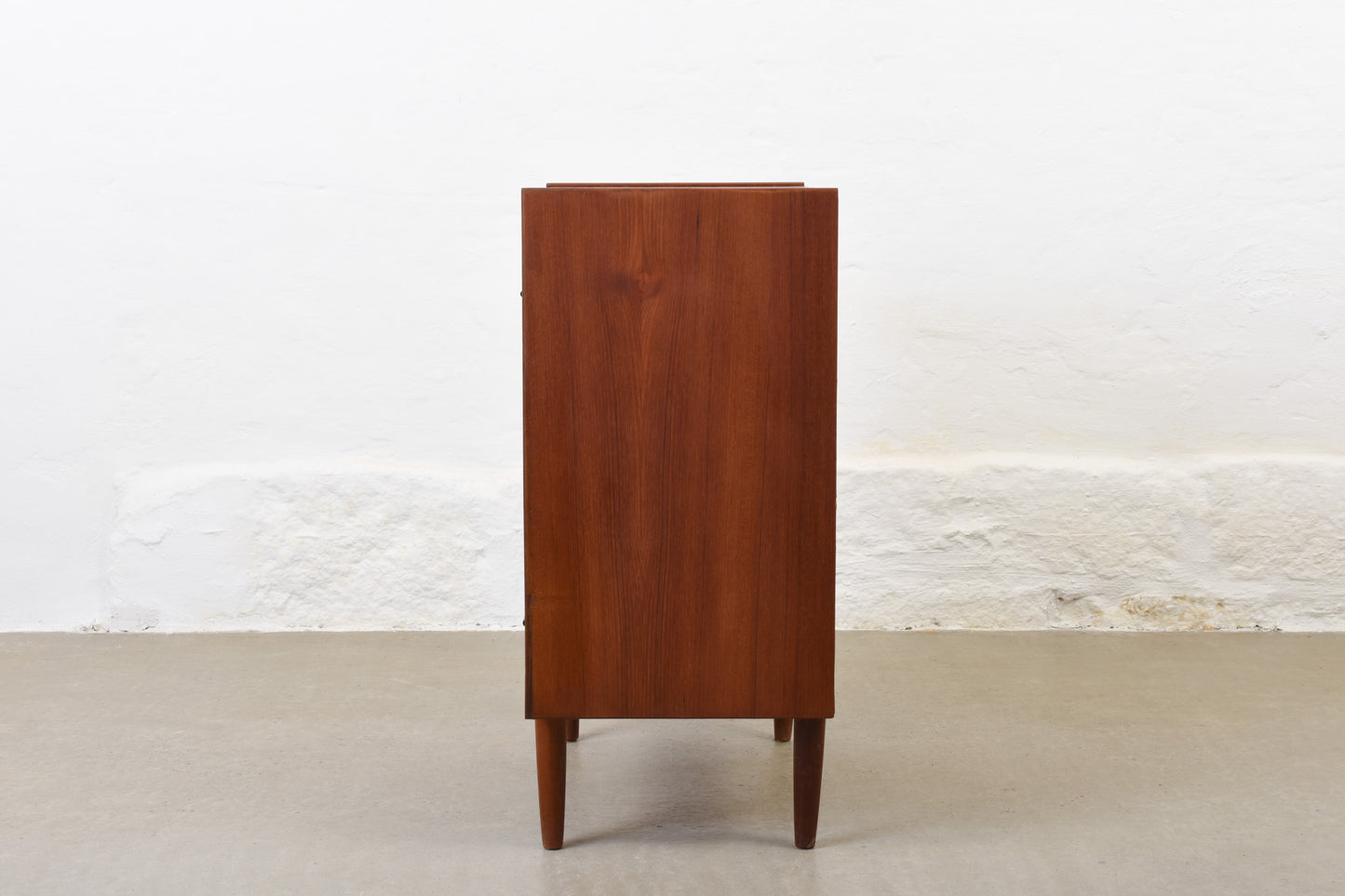 1960s teak chest of drawers with lipped handles