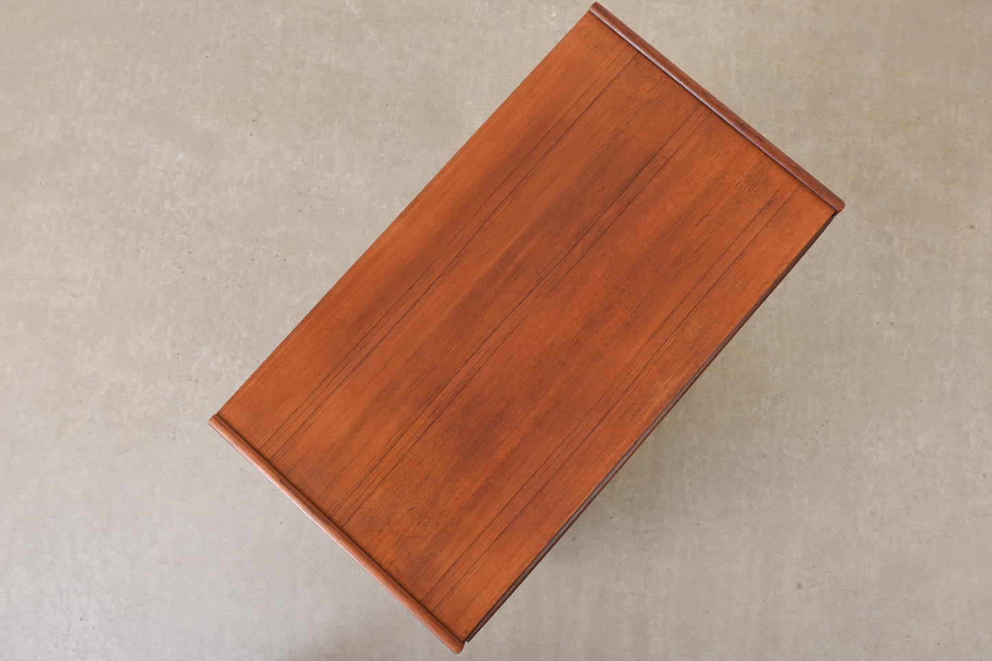 1960s teak chest of drawers with lipped handles