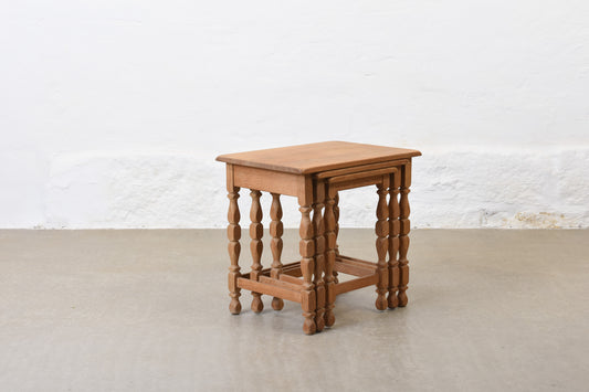 1960s oak nest of tables by Henning Kjærnulf