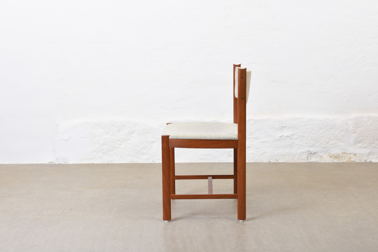 Two available: 1960s Danish teak + wool chairs