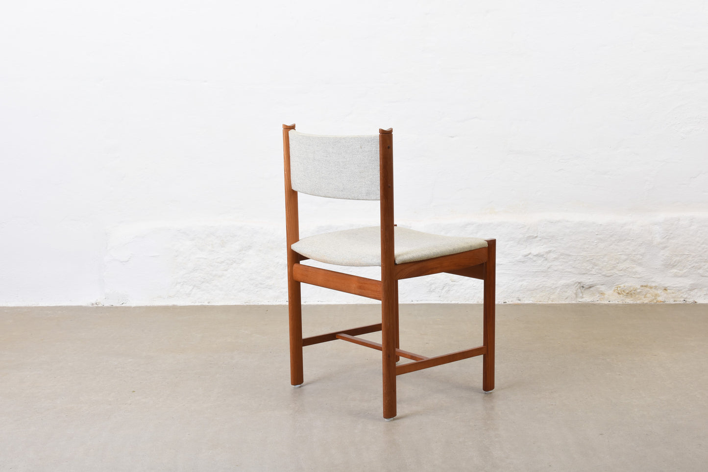 Two available: 1960s Danish teak + wool chairs