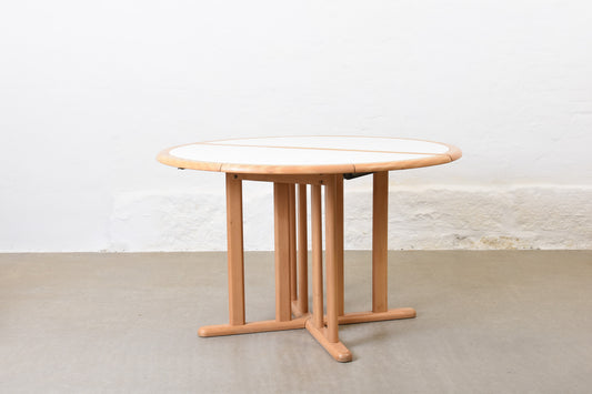 1970s Danish beech and formica extending dining table