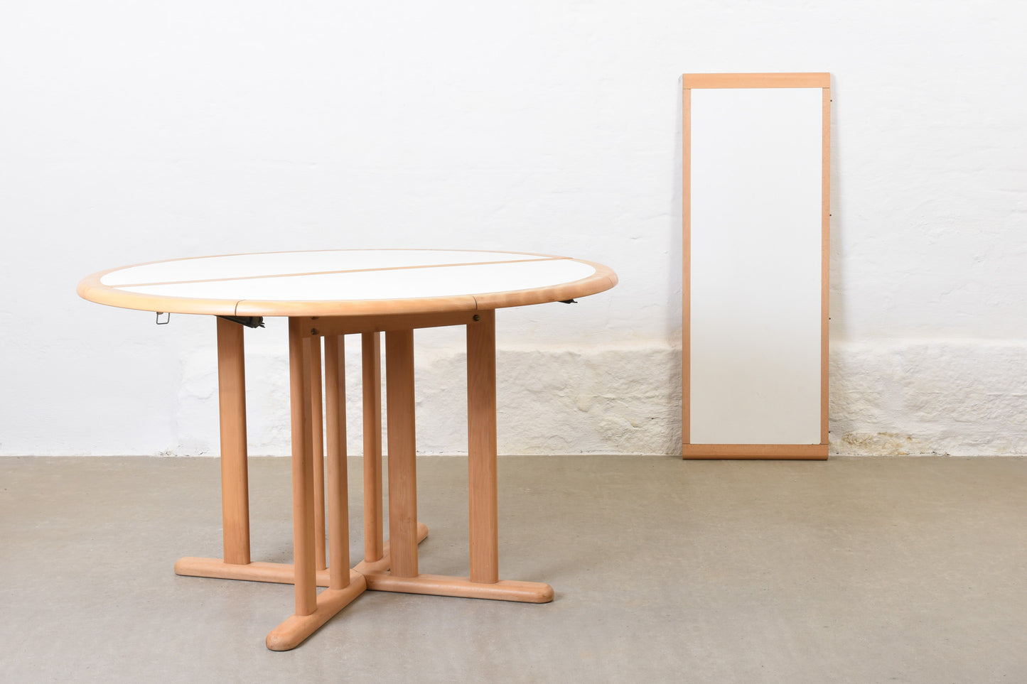 1970s Danish beech and formica extending dining table