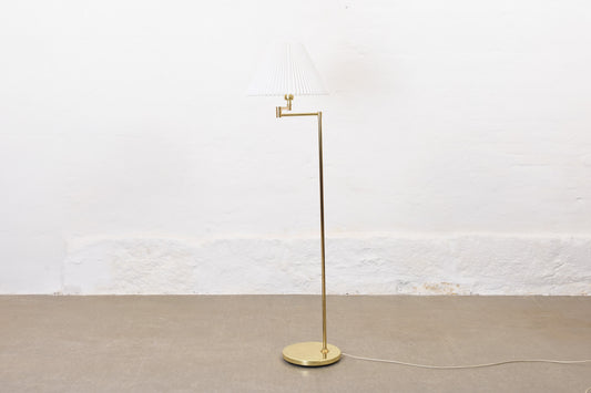 1970s brass floor lamp with concertina shade