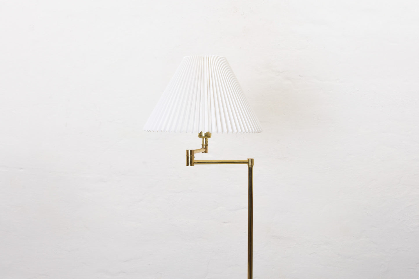 1970s brass floor lamp with concertina shade